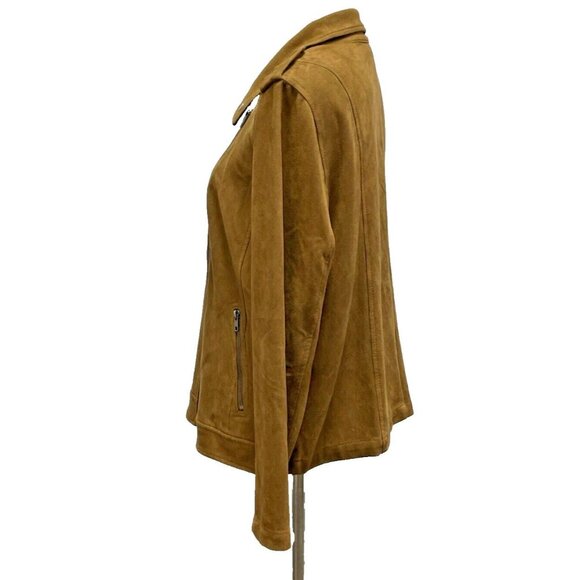 Style & Co Women's  Brown Faux Suede Moto Jacket Size Large - Picture 9 of 16